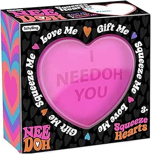 Schylling NeeDoh Squeeze Heart - Sensory Fidget Toy - Assorted Colors - Ages 3 to Adult (Pack of 1)