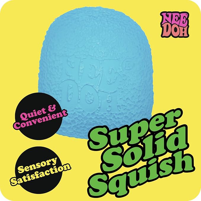 Schylling NeeDoh Nice Cube - Sensory Squeeze Toy with Super Solid Squish - 2.25" Cube - Color May Vary (Pack of 1)