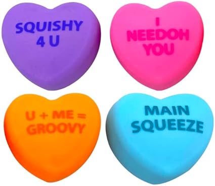 Schylling NeeDoh Squeeze Heart - Sensory Fidget Toy - Assorted Colors - Ages 3 to Adult (Pack of 1)