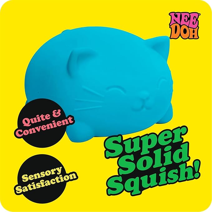 Schylling NeeDoh Super Cool Cat - Sensory Fidget Toy - Assorted Colors - Ages 3 to Adult (Pack of 1)