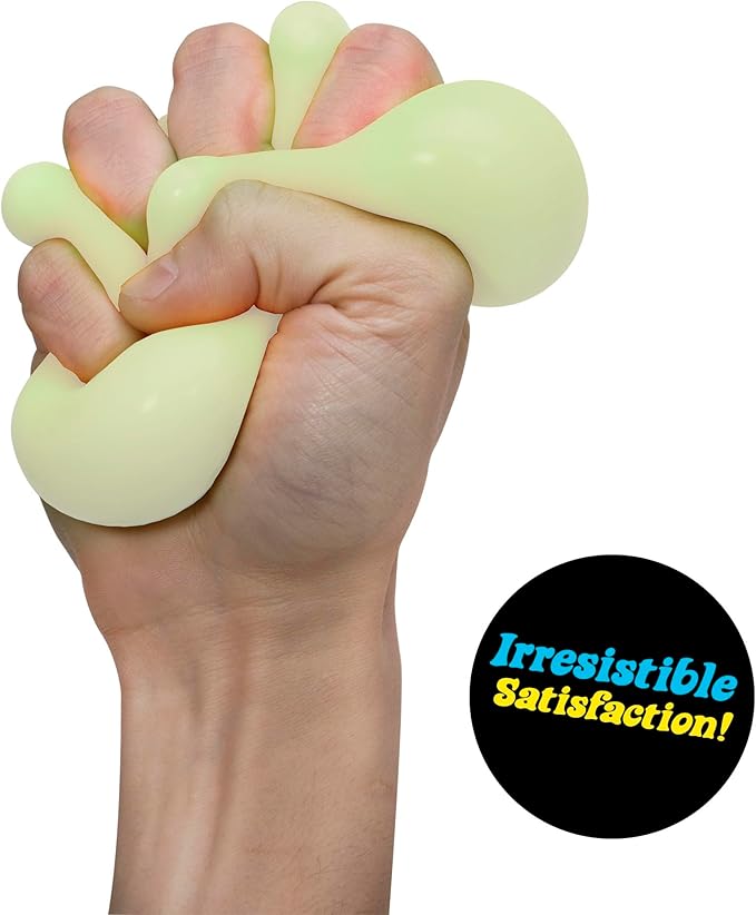 Schylling NeeDoh Glow in The Dark - Sensory Squeeze Toy - Gratifying Glowing Glob - 2.5" Wide - Glow in The Dark (Pack of 1)