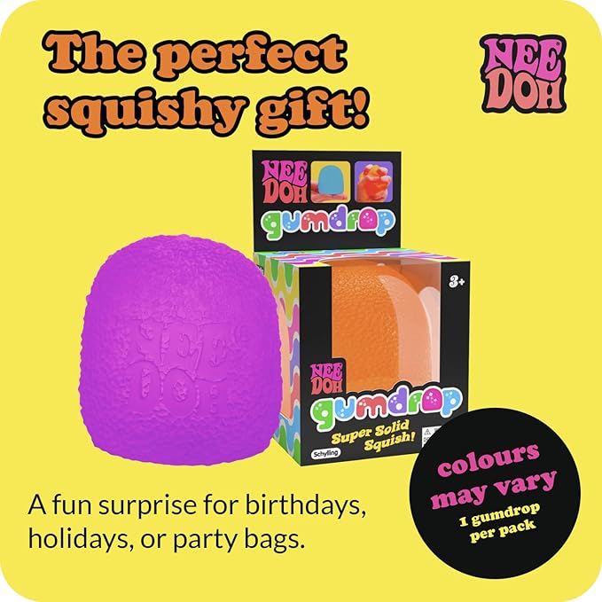 Schylling NeeDoh Nice Cube - Sensory Squeeze Toy with Super Solid Squish - 2.25" Cube - Color May Vary (Pack of 1)