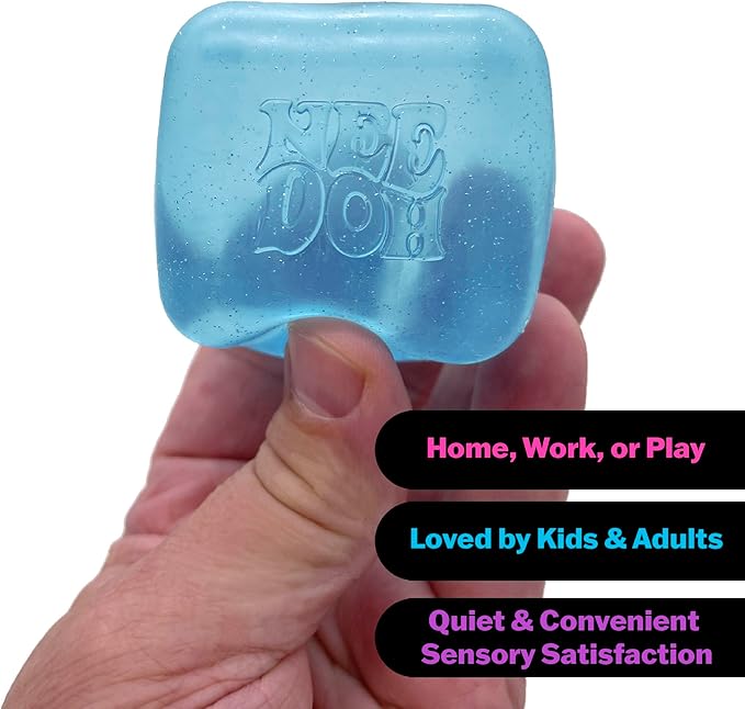 Schylling NeeDoh Nice Cube -Sensory Squeeze Toy with Super Solid Squish - 2.25" Cube