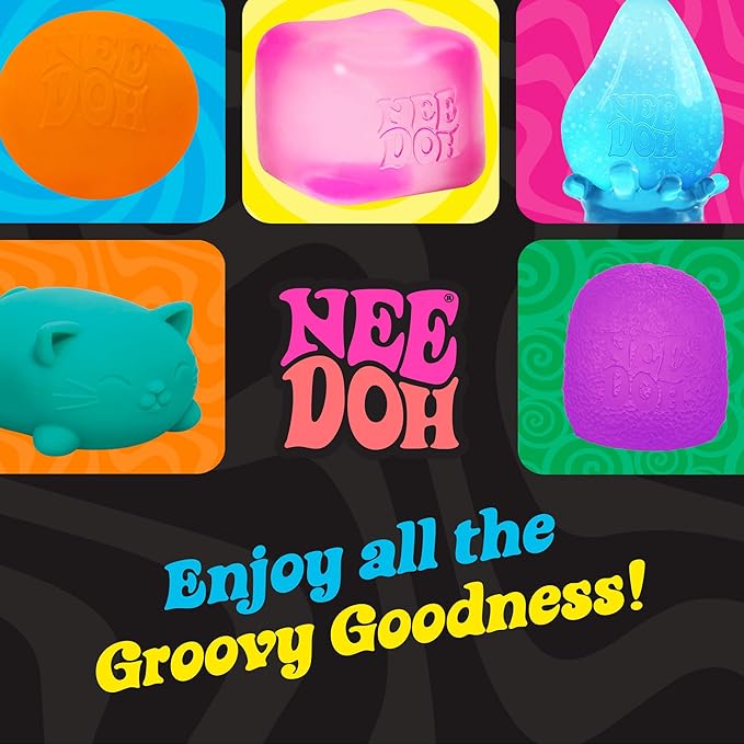 Schylling NeeDoh Glow in The Dark - Sensory Squeeze Toy - Gratifying Glowing Glob - 2.5" Wide - Glow in The Dark (Pack of 1)
