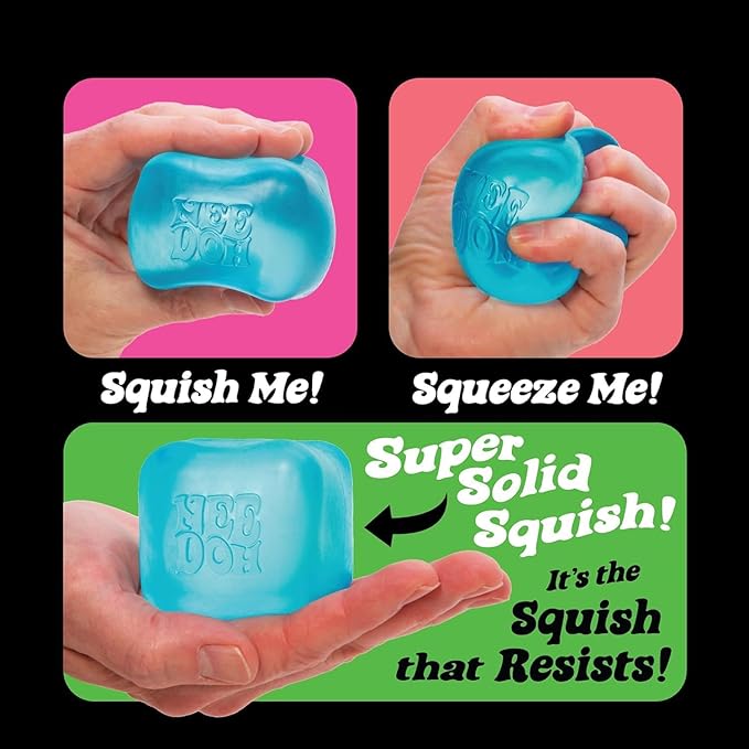 Schylling NeeDoh Nice Cube -Sensory Squeeze Toy with Super Solid Squish - 2.25" Cube (Purple)